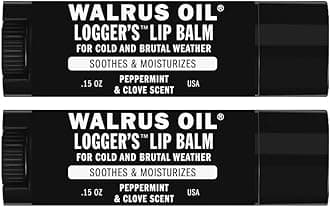 Logger's Lip Balm, 2-Pack, 100% Vegan, Made with Candelilla Wax, Almond Oil, Coconut Oil, Jojoba Oil, and Natural Ingredients.