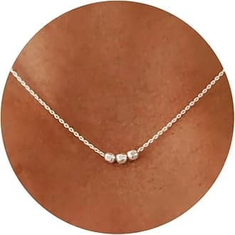 Silver Necklace for Women, 14K White Gold Plated Dainty Infinity Bead Star of David Starfish Sun Hummingbird Butterfly Flower Palm Tree Plane Sunflower Pendant Necklaces Simple Jewelry