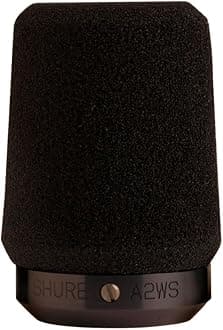 Shure A2WS-BLK Black Locking Foam Windscreen for 545 Series, SM57