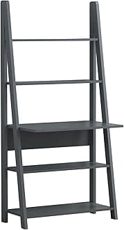 Timber Art Design Riva Ladder Shelf 5-Tier Open Storage Shelves Industrial Bookcase Rack Plant Stand for Living Room Bedroom Kitchen Rustic Shelf Organiser Unit 175.4 x 84.2 x 50 cm