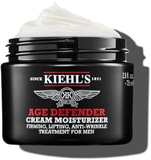 Age Defender Cream Moisturiser: Firming Moisturiser for Men with Linseed Extract, Reduces the Appearance of Wrinkles