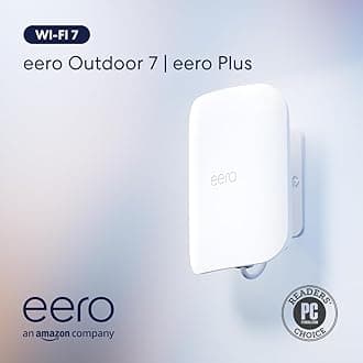 Amazon eero Outdoor 7 dual-band PoE mesh wifi router with 1-month free eero Plus (auto-renews) - Weatherproof rating of IP66, 1-pack, AC power adapter not included, 2024 release