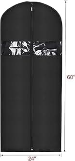 Univivi 16 Pack Suit Cover Bags 60 Inch Garment Bags for Hanging Clothes, Garment Bags for Women Dresses with Clear Window and ID Card Holder for Suit Jacket, Skirt, Shirt and Coat