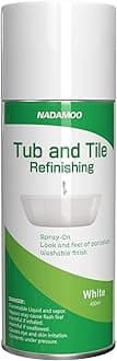 Tub and Tile Spray Paint White, 450ml, 1 Pack, Aerosol Bathtub Refinishing Kit for Porcelain Fiberglass Ceramic, DIY Resurfacing Bathroom Sink Countertop