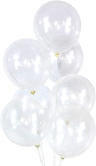Clear Balloons 50 pcs 12 inch Thicken Latex Transparent Balloons Round Helium Balloons for Birthday Wedding Valentines Anniversary Baby Shower Kids Party Decoration Supplies