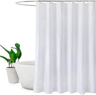 Extra Wide Shower Curtains 240 x 180cm drop,Water-resistant Machine Washable White Fabric Large Shower Curtain or Liner for Bathroom,Size W 95" x L 72"