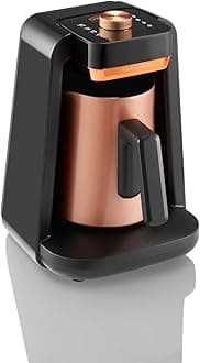 Rich Spin Pro Turkish Coffee and Hot Beverage Maker, Velvetiser, Milk Frother, 120V, 5 Cups, Stainless Steel Cooking Pot, Copper