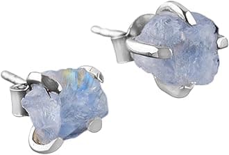 Raw Moonstone Stud Earrings