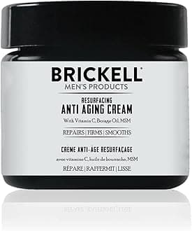 Brickell Men's Products Resurfacing Anti-Aging Cream For Men, Natural and Organic Vitamin C Cream, 59 mL, Scented