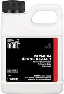 MORE Surface Care Premium Stone Sealer - Water-Based Product - for Interior & Exterior Counters, Floors, Walls, Furniture - Protects Against Oil, Water-Based Stains - Unscented - 16oz