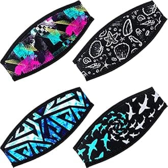 Frienda 4 Pieces Diving Mask Slap Straps Cover Neoprene Dive Swimming Waterproof Mask Strap Cover Dive and Snorkel Strap for Men and Women Water Sports