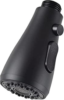 Fat-Cat Pull Down Kitchen Faucet Sprayer Head Replacement Part - Pull Out Sink Sprayer Replacement Nozzle, Kitchen Faucet Head Hose Spray Tap Spout Only for G1/2(20mm) Connector (All Black)