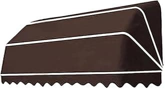 French Curved Retractable Awning Folding Patio Awning Canopy, Balcony Canopy, Polyester Foldable Awning, Diy Courtyard Retractable Awning For Yard, Balcony, Porch 100 * 60 * 60cm dark brown