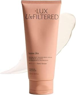 – + Lux Unfiltered N°32 Summer Skin Classic Gradual Self Tanner, Hydrating Self Tanning Lotion with Shea Butter & Squalane - Non-Sticky, No Transfer, Natural-Looking - Vegan Sunless Tanner - Rosewood
