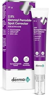 The Derma Co. 2.5% Benzoyl Peroxide Spot Corrector | With Niacinamide & Zinc PCA | For Active Acne | All Skin Type | For Men & Women | 15 g