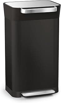 Joseph Joseph Intelligent Waste Titan Trash Can Compactor with Odor Filter, Compacts up to 3x trash, 30L/7.9 Gallons, Black