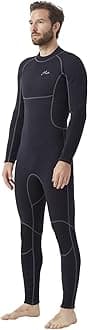 Hevto Men Wetsuits 3/2mm Neoprene Wet Suit Back Front Zip in Cold Water for Surfing Swimming Diving