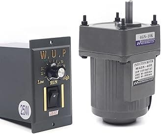 Variable Speed Geared Motor, 110V AC Gear Reduction Motor Adjustable Single-Phase High Torque Electric Gear Motor with Speed Controller 0-135RPM 25W 10K(Reduction Ratio 1:10)