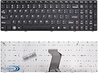 Fugen Laptop Internal Keyboard (US) Compatible for Lenovo Ideapad B590 B580 B585 B570 B575 Z570 Z575 Part No.Mp-10a33us-6861, 25013385, 25209782 Black