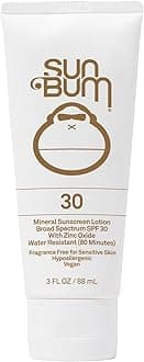 Sun Bum Mineral SPF 30 Sunscreen Body Lotion - Broad Spectrum Moisturizing Facial Sunscreen with Vitamin E - Vegan and Hawaii 104 Act Compliant (Without Octinoxate & Oxybenzone) - Travel Size - 3 oz