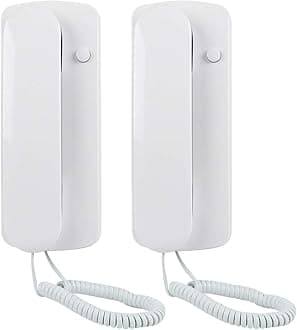 Maxmartt 2 Pcs Wired Intercom Phone AC DC Two Way Intercom Doorphone Home Room Intercome Phone Indoor Telephone Audio Non-Visual Interphone for Villa Home Office