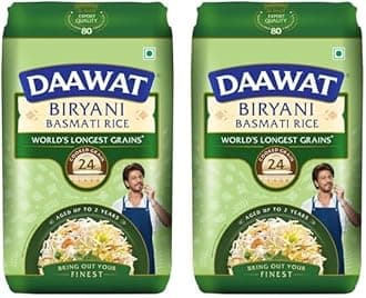 Daawat Biryani Basmati Rice - 1 Kg - Pack May Vary (Pack of 2)