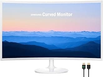 Samsung 27" Curved 1080p Full HD Ultra Slim Computer Monitor AMD FreeSync HDMI VGA 4ms VESA Mount NLY HDMI Cable White