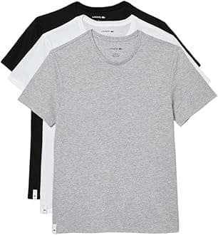 Men's 100% Cotton Regular Fit Crew Neck Undershirt, 3-Pack