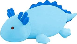 SQEQE Weighted Axolotl Plush Toy, Blue Axolotl Stuffed Animals Cute Plush Pillow, Kawaii Weighted Stuffed Animals Gifts for Girls & Boys Blue 23.6 Inch, 3.1 Lbs