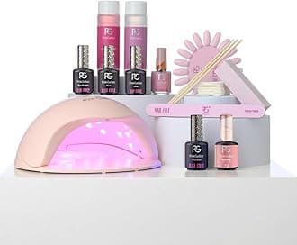 Pink Gellac Premium Peel Off Gel Polish Set | Nail Kit With Uv Light Led Lamp /W Nude Color, Base & Top Coat For Beginners