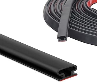 15M D-Shape Rubber Weather Stripping Door Seal Strip,Self-Adhesive Waterproof Window Sealing Strip,Draught Excluder for Door Frame Insulation Soundproof,Suit for 3 to 5.5mm Gap,Black