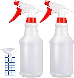 Empty Spray Bottles (16oz/2Pack) - Adjustable Spray Bottles for Cleaning Solutions - No Leak and Clog - HDPE spray bottle For Plants, Pet, Vinegar, BBQ, and Rubbing Alcohol