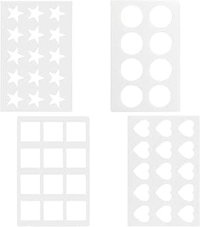 Cosmos 4 Pcs Chocolate Chablon Cookies Stencil Mold Set for Cake Decoration Baking Tool, Assorted Shapes