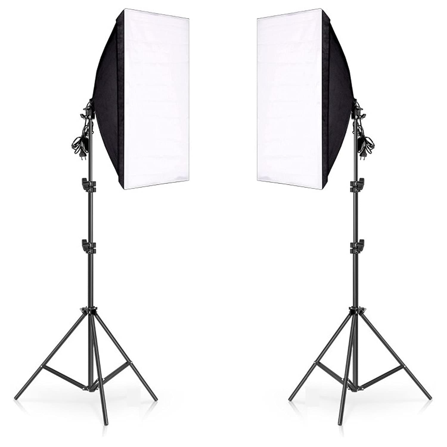 Photography Rectangle Continuous SoftBox Lighting Kit 2set 50x70cm Softbox & 2set Light Holder Stand Photo Studio Equipment Set