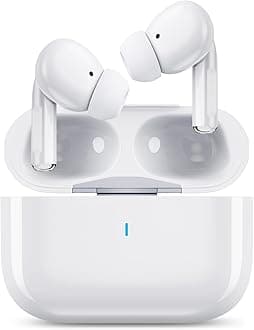Wireless Earbuds for iPhone, 5.3 Bluetooth Headphones for Apple Earbuds Wireless, ENC Noise Cancelling 40Hrs Playback in Ear Air Buds Pods HiFi Bass for iPhone 17 16 15/iPad/PC/Laptop/Switch/White
