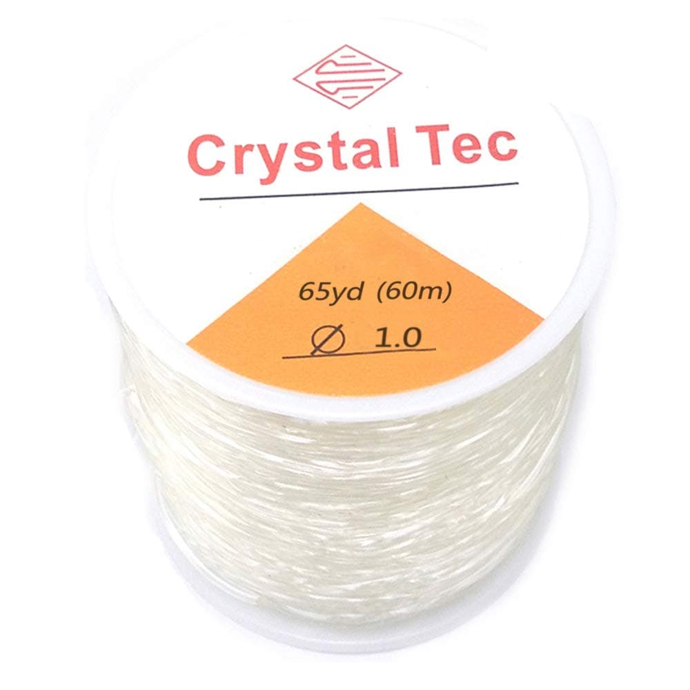 Mayared 1mm 65 Yard(196ft) Elastic Stretch Polyester Crystal String Cord for Jewelry Making Bracelet Beading Thread (CLear1mm)