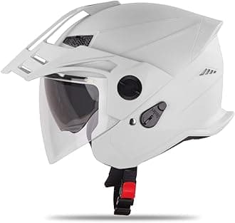 Sbh-23 Gt Plus Open Face Isi Certified Motorcycling Helmet with Inner Sun Shield (Large 600 Mm, Dashing White)