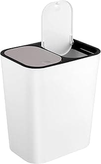 GANAZONO Trash Can Dual Compartment Garbage Can 15L Recycling Bin Double Bin Trash Can with Lid for Kitchen Office Bedroom