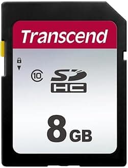 Transcend SDC300S 8GB SDHC Class 10 Memory Card, Up to 20/10 MB/s Read/Write Speed for Digital Cameras TS8GSDC300S