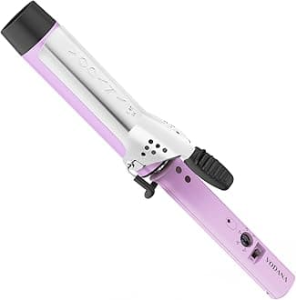 VODANA Professional GlamWave Ceramic Curling Iron, Long-Lasting Natural Curls, Instant Heat, Hair Curler, Curling Wand, Available in USA (1.6 inch, Lavender)