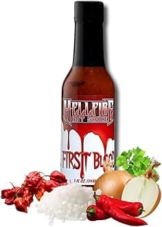 First Blood - Natural Gourmet Hot Sauce with Vegan Four Pepper Blend, 5 oz.