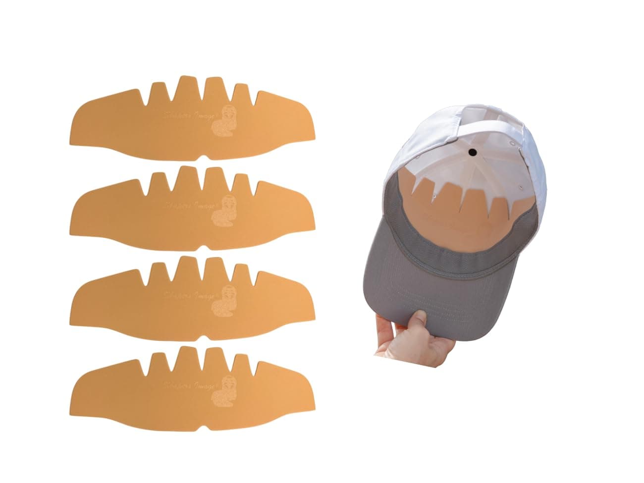 Shapers Image 4 Count Baseball Crown Shaper Inserts for Fitted Caps Snapback Hats, Washable Reusable Liners