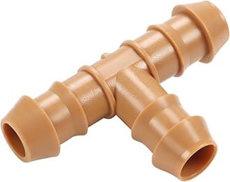 1/2'' Drip Irrigation Tee Fittings, 25 Pieces 1/2 Inch Drip Line Barbed Tee Connectors Irrigation 3-Way T Parts for 5/8", 1/2", .700" Irrigation Tubing