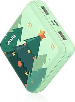 YoobaoPortable Charger 10000mAh, Cute Power Bank USB-C for Girls Travel, 2 Outputs & 2 Inputs (5V/2.1A), Mini Phone Battery Pack for iPhone 14/13/12/11/X, Android, iPad, Samsung, Google (Forest)
