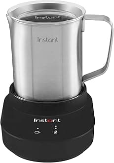 Instant Pot Milk Frother Station, Electric Foam, Hot and Cold Frothed Milk, Ideal for Lattes, Flat Whites, Matcha, Hot Chocolate and Milkshakes - Stainless Steel 500ml, Black