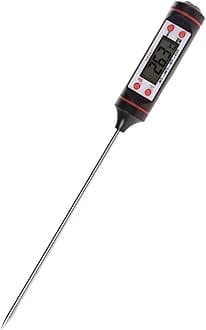 Cooking Thermometer, Kitchen Electronic Digital Thermometer Food Probe for Meat Water Milk - Black