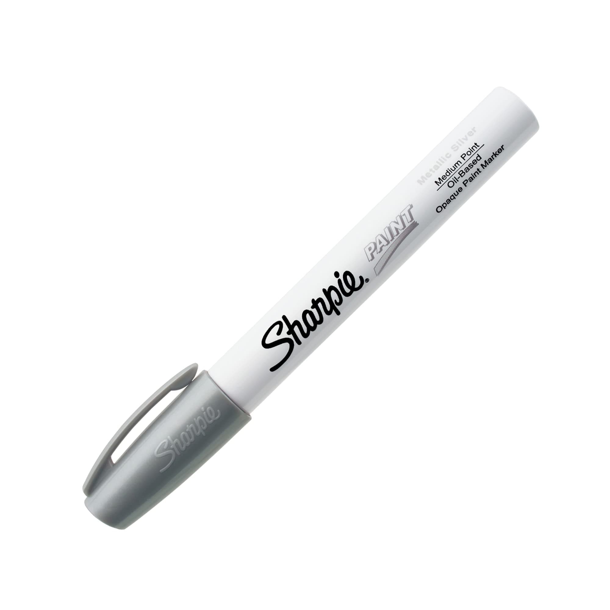 Sharpie Oil-Based Paint Marker, Medium Point, Metallic Silver, 1 Count - Great for Rock Painting