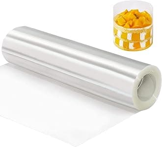 YQL Cake Collar 10 Inch,Acetate Collar Roll DIY Acetate Sheet Baking Transparent Mousse Surrounding Edge Clear Cake Strips for Baking Decorate Shaker Cards Making (10x394 Inch)