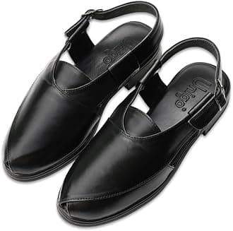Unigo Stylish Pathani Shoes For Men | Traditional Leather Sandals For Men | Lightweight and Comfortable Footwear | Trendy Leather Juttis | Ethnic Chappal for Men | Soft & Durable Sandal