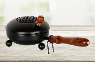 Heaven Decor Incense Burner, Loban Burner with Handle, Dhoop Dhuni Burner Sambrani Dhoop Burner for Home Office Temple Prayer Butler